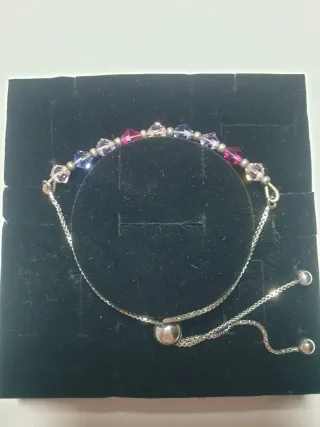 Pulsera de plata con cristales