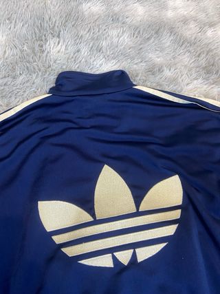 Chaqueta Adidas Vintage Azul y Dorado