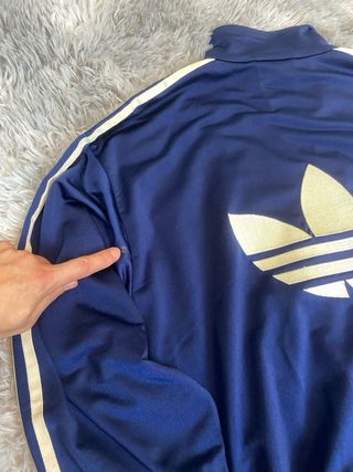 Chaqueta Adidas Vintage Azul y Dorado