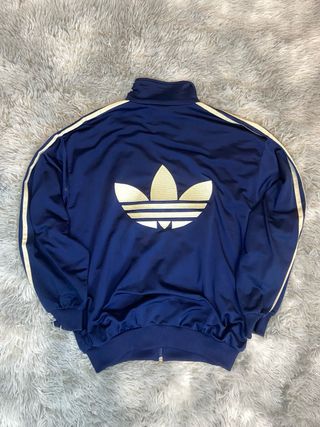 Chaqueta Adidas Vintage Azul y Dorado
