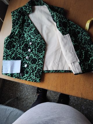 Chaleco estampado floral azul y blanco