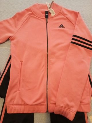 Chándal Adidas Negro y Rosa