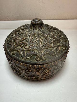 Caja joyero antigua nogal. años 50