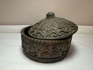 Caja joyero antigua nogal. años 50