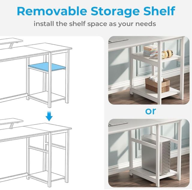 Escritorio blanco Madera y Metal