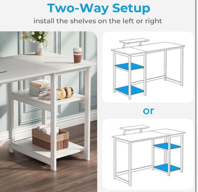 Escritorio blanco Madera y Metal