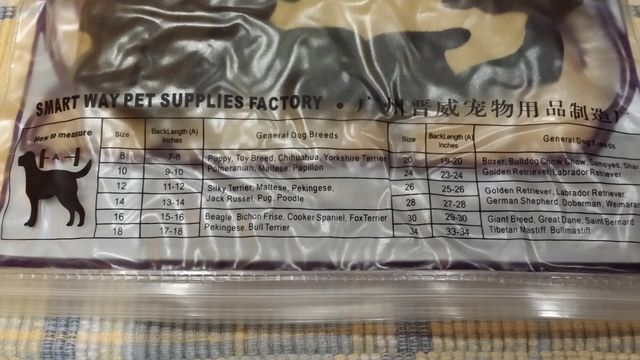 Ropa para mascota estilo camuflaje