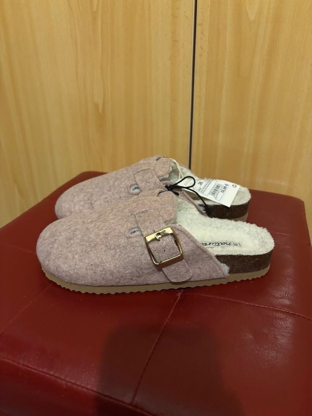 Mules Natura Beige/Rosa Talla 38