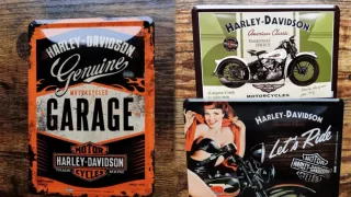 Lotto di 3 piatti decorativi Harley-Davidson