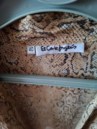 Camisa El Corte Inglés Estampado Serpiente Talla L