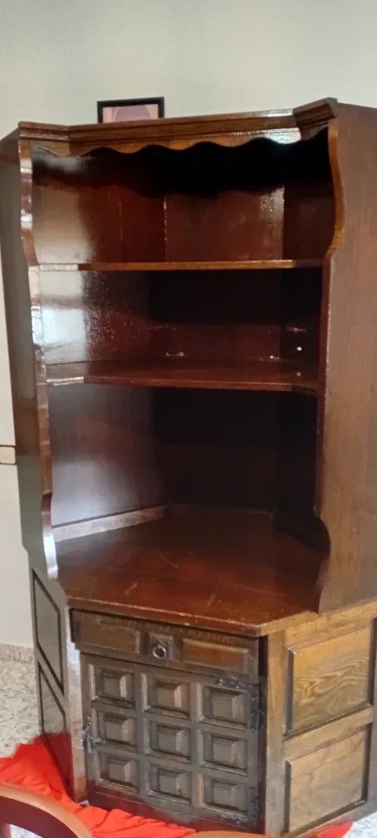 Mueble esquinero de madera 2 piezas