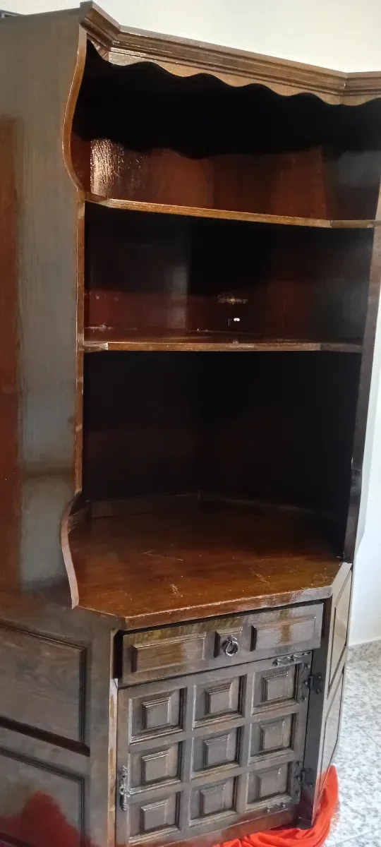 Mueble esquinero de madera 2 piezas