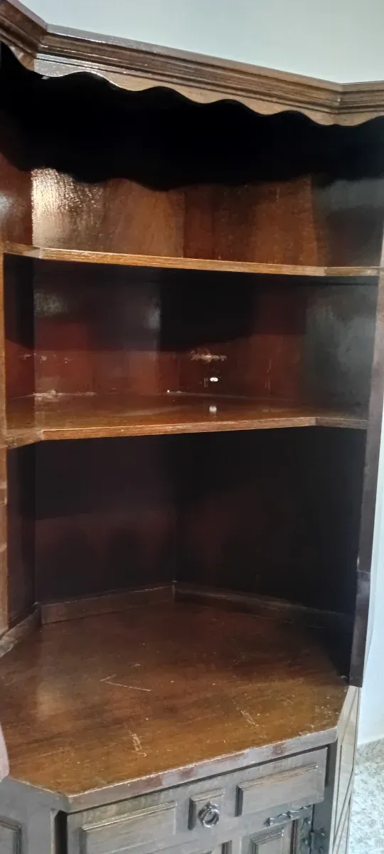 Mueble esquinero de madera 2 piezas