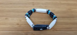 Pulsera estilo nativo americano piel y abalorios