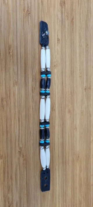 Pulsera estilo nativo americano piel y abalorios