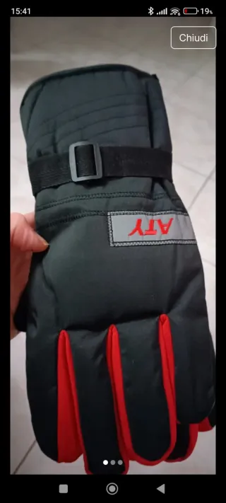 Guanti invernali ATY neri e rossi