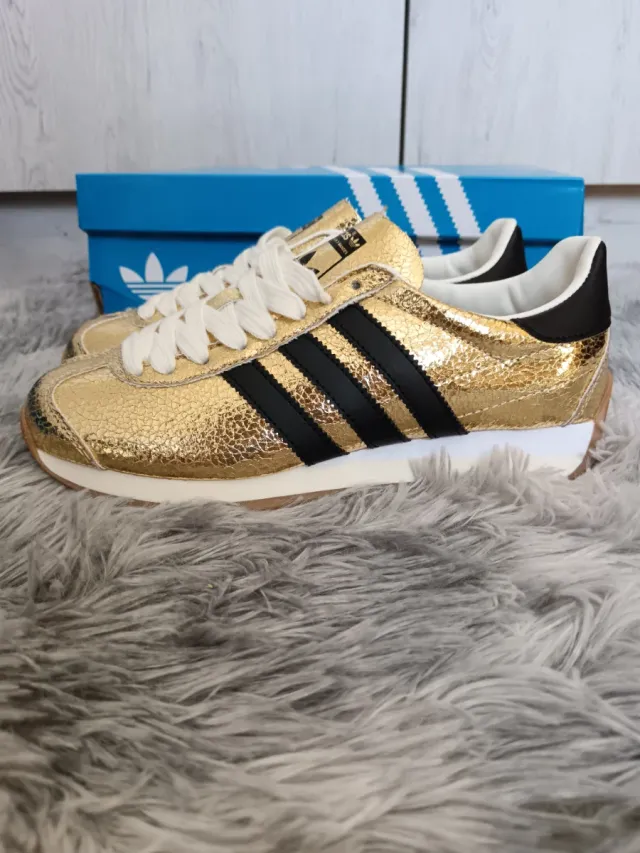 Adidas Country OG Dorado Negro Metálico Mujer