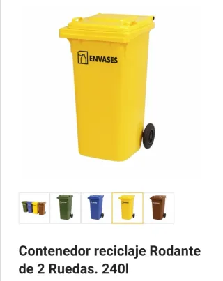 Contenedor reciclaje 240L con ruedas