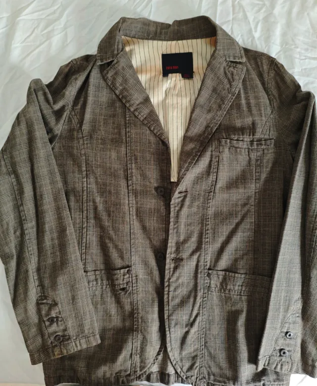 Chaqueta Zara Man Marrón Cuadros