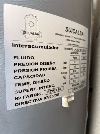 Depósito de agua Suicalsa