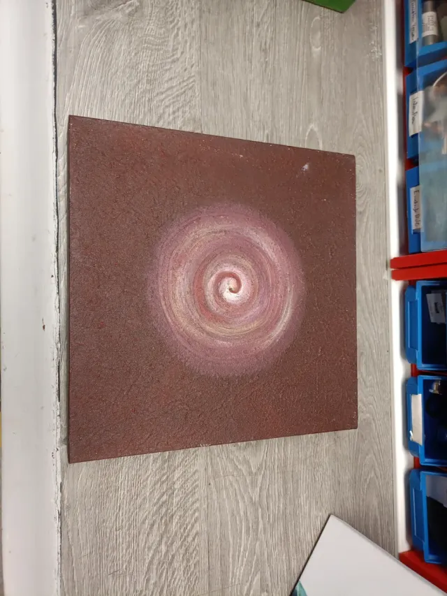 Cuadro Pórtico Espiral Marrón y Rosa 30x30