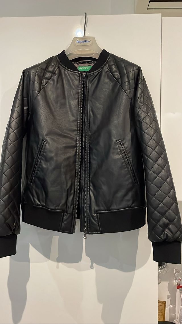 Giacca Benetton bambino nera trapuntata