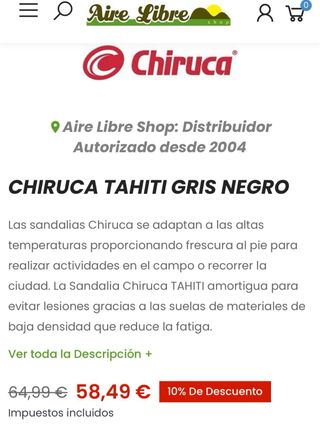 Sandalias Chiruca Trekking Montaña
