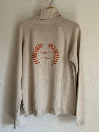 Jersey Cuello Alto Koalaroo Estampado Beige Vintag