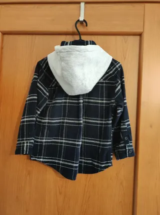 Camicia a quadri con cappuccio bimbo