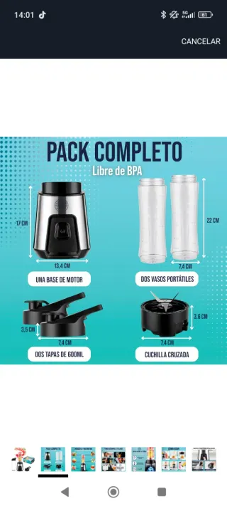 Batidora Portátil Titan Blend