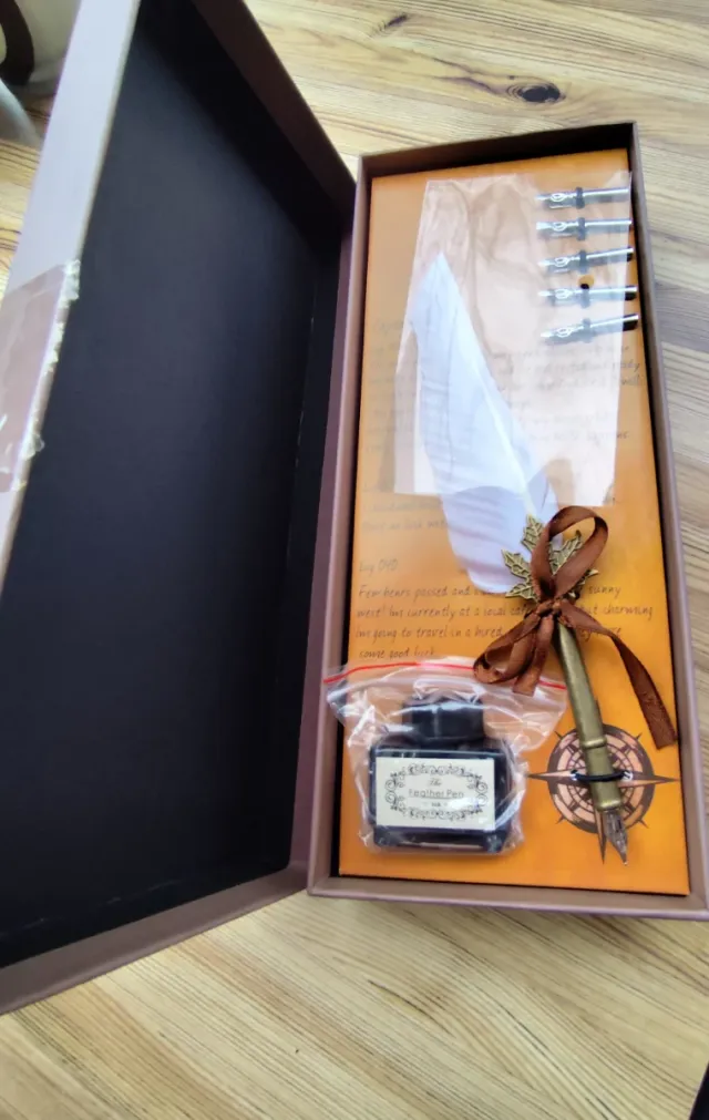 Set Pluma y Tinta Negra Estilo Vintage