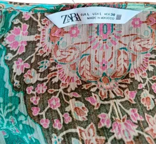 Camisa Zara manga larga traslucida