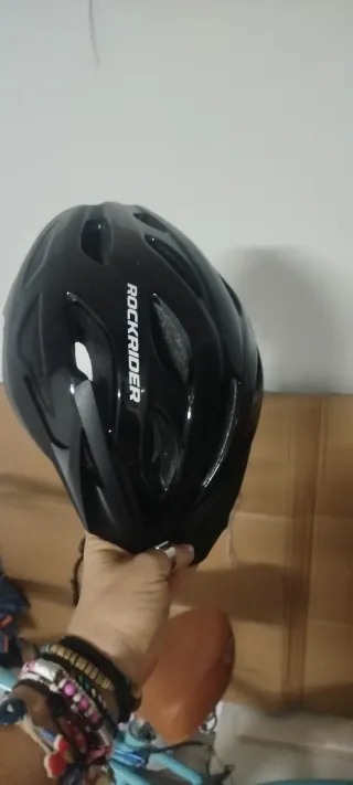 Lote 2 cascos bicicleta Btwin rosa y negro