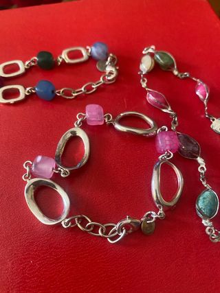 3 braccialetti vintage in argento multicolore