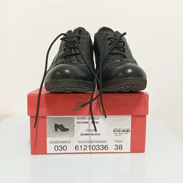 Gadea zapatos tacón abotinados Piel Negros 38 