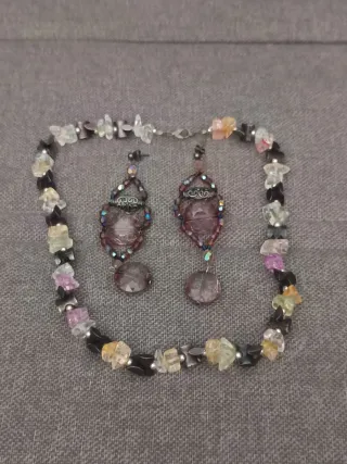 Conjunto bisutería piedras naturales multicolor