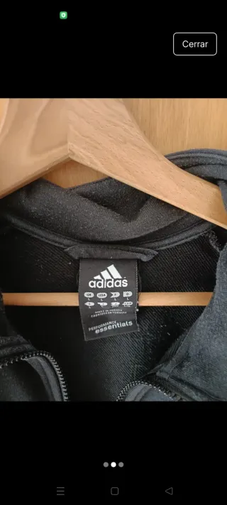 Chaqueta Adidas Gris con Rayas Blancas