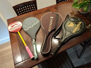 Lote 3 raquetas tenis y 1 squash