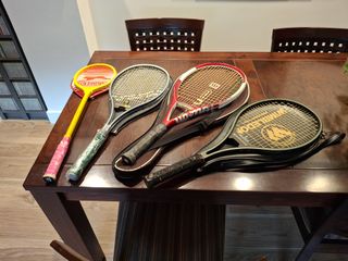 Lote 3 raquetas tenis y 1 squash