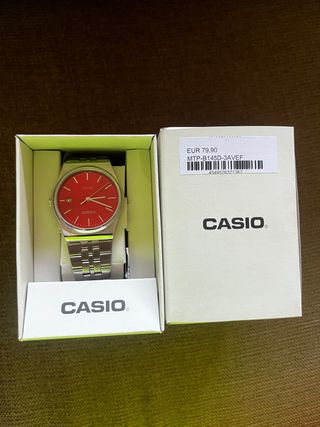 Reloj Casio MTP-B145D-3AVEF Rojo/Plata