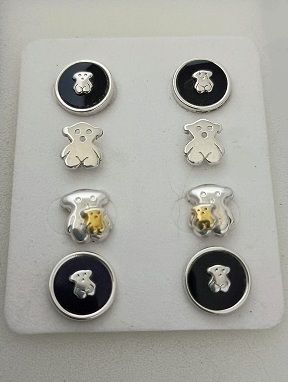 Pendientes Oso Plata de Ley