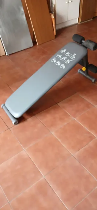 Banco de abdominales gris