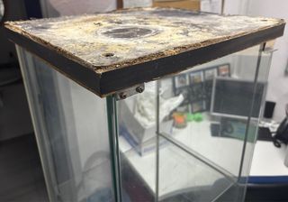 Vitrina cristal madera con ruedas