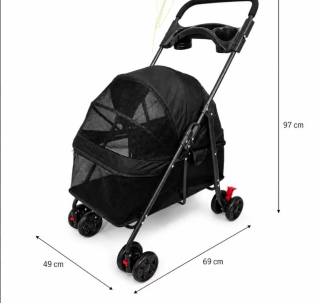 Cochecito para perros negro