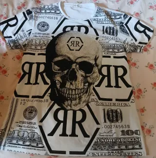 Camiseta RR Calavera Dólares Hombre