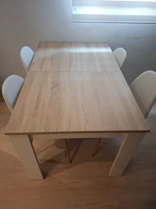 Mesa extensible con 6 sillas