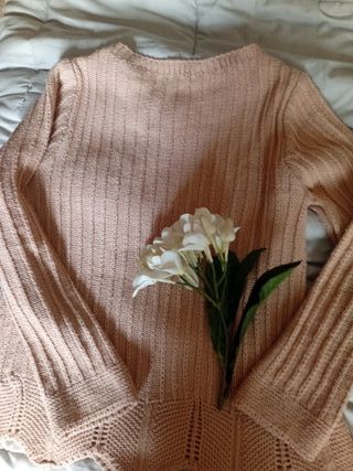 Jersey lana trenzado rosa talla S