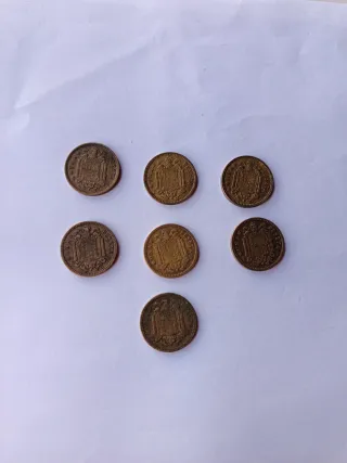 7 Monedas 1 Peseta 1953