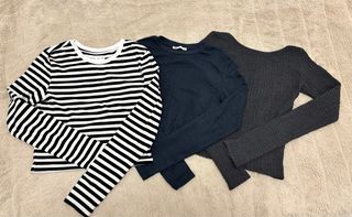Pack 3 Tops Manga Larga (Lefties, Zara, Bershka)