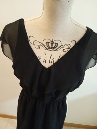 Vestido Negro Fiesta Mujer Talla Única